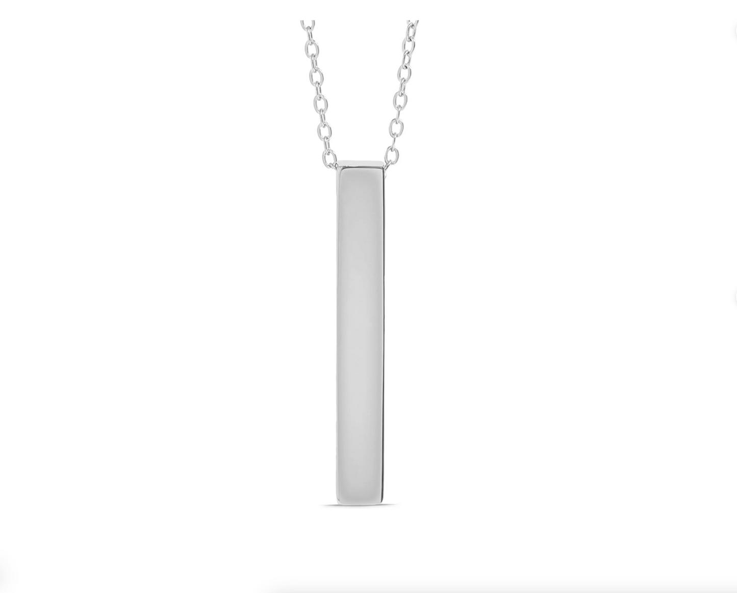 Square 4 Sides Large Vertical Bar Necklace - 18K Gold PVD Stainless Steel