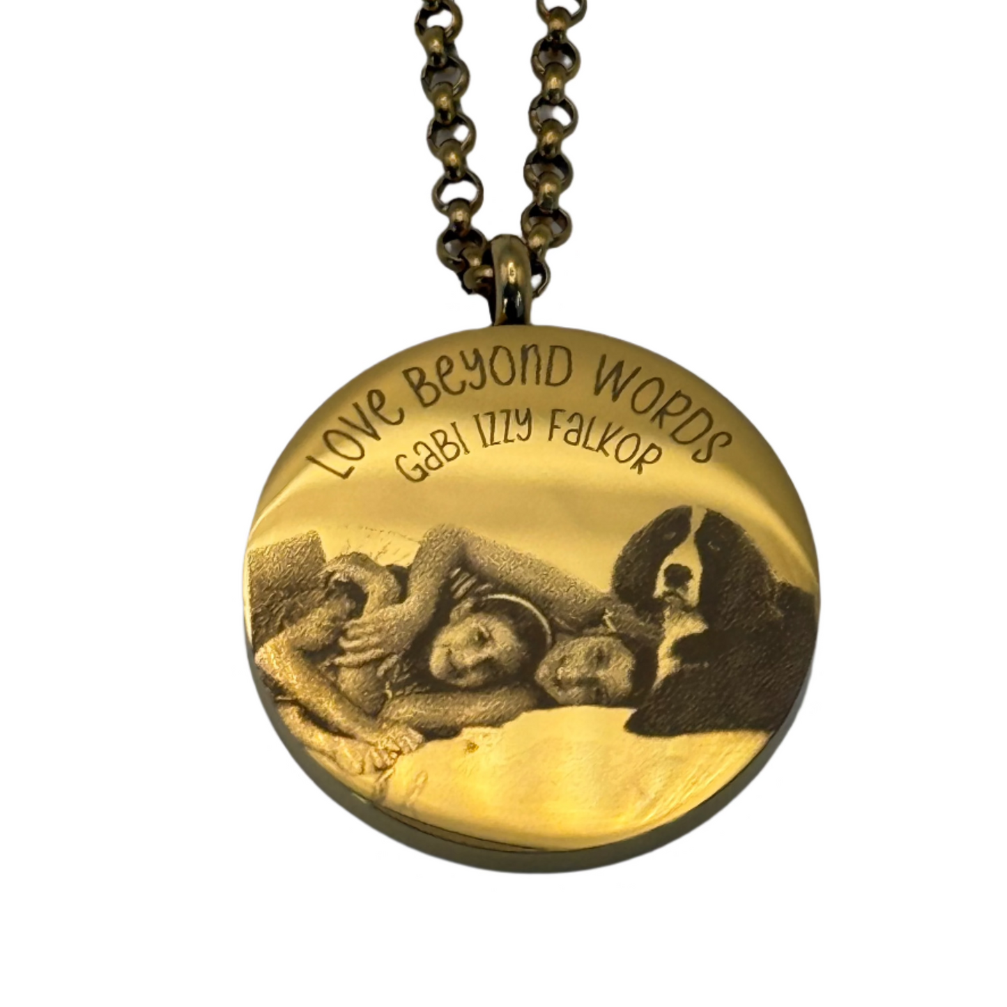Round Pendant 1" or 1.25" - 17K Gold PVD Stainless Steel