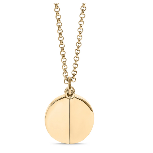Circle Hidden Message Necklace - 18K Gold PVD Stainless Steel