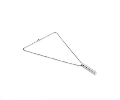 Square 4 Sides Large Vertical Bar Necklace - 18K Gold PVD Stainless Steel
