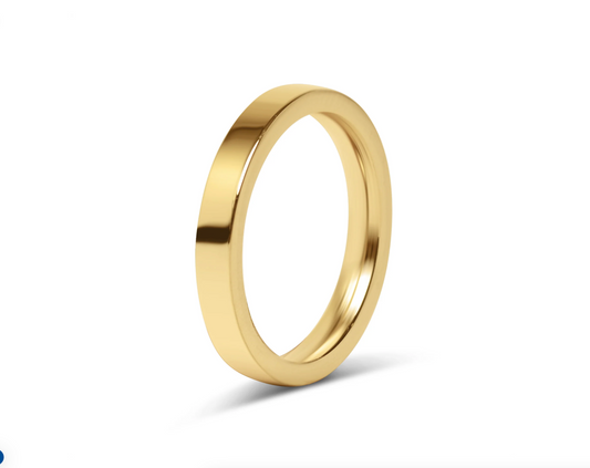 Flat 2mm to 8mm Width Anatomic Fit - 18K Gold PVD Stainless Steel