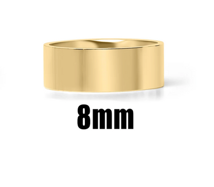 Flat 2mm to 8mm Width Anatomic Fit - 18K Gold PVD Stainless Steel