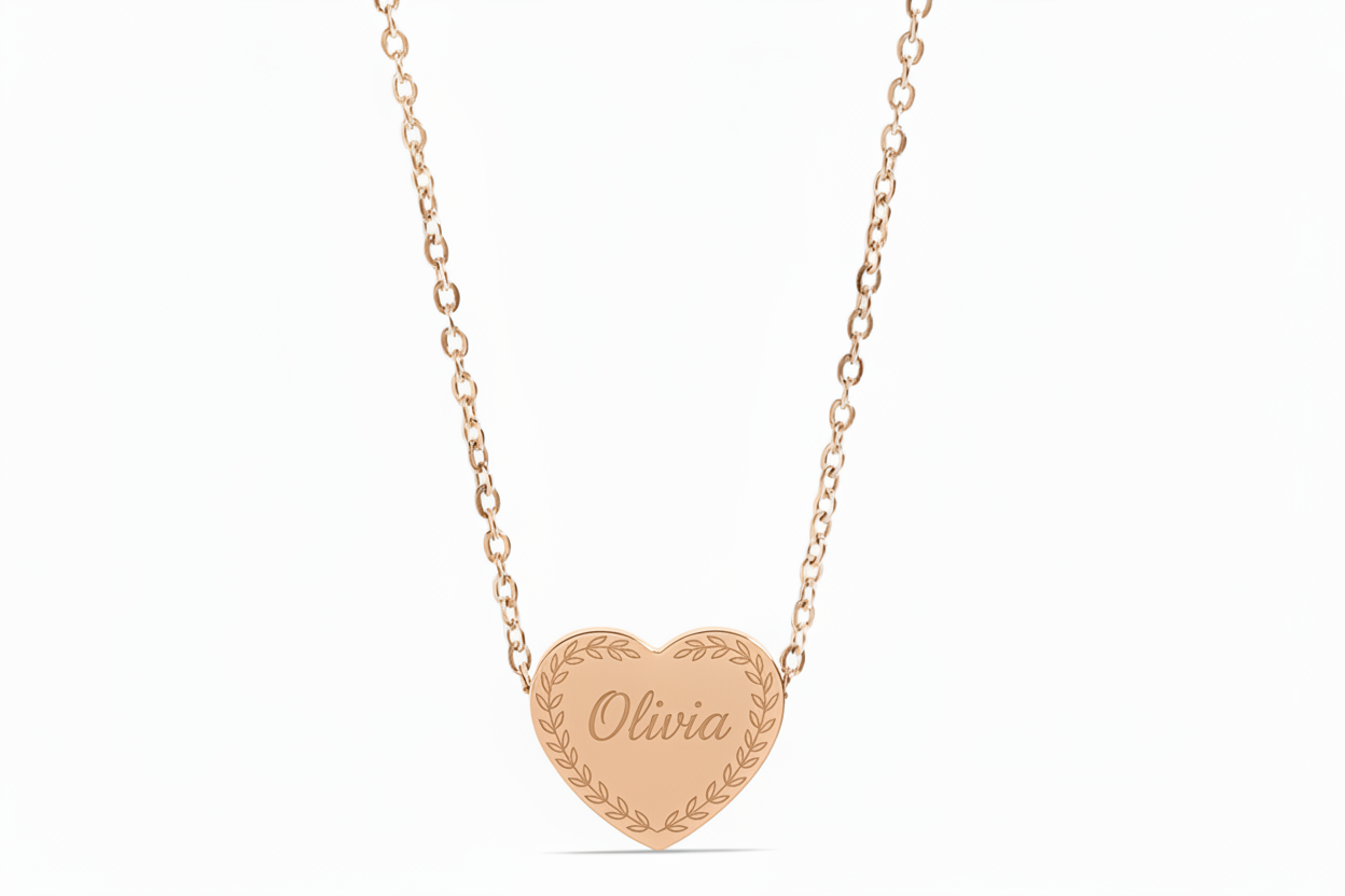 18K Gold Coated Stainless Steel Heart Necklace