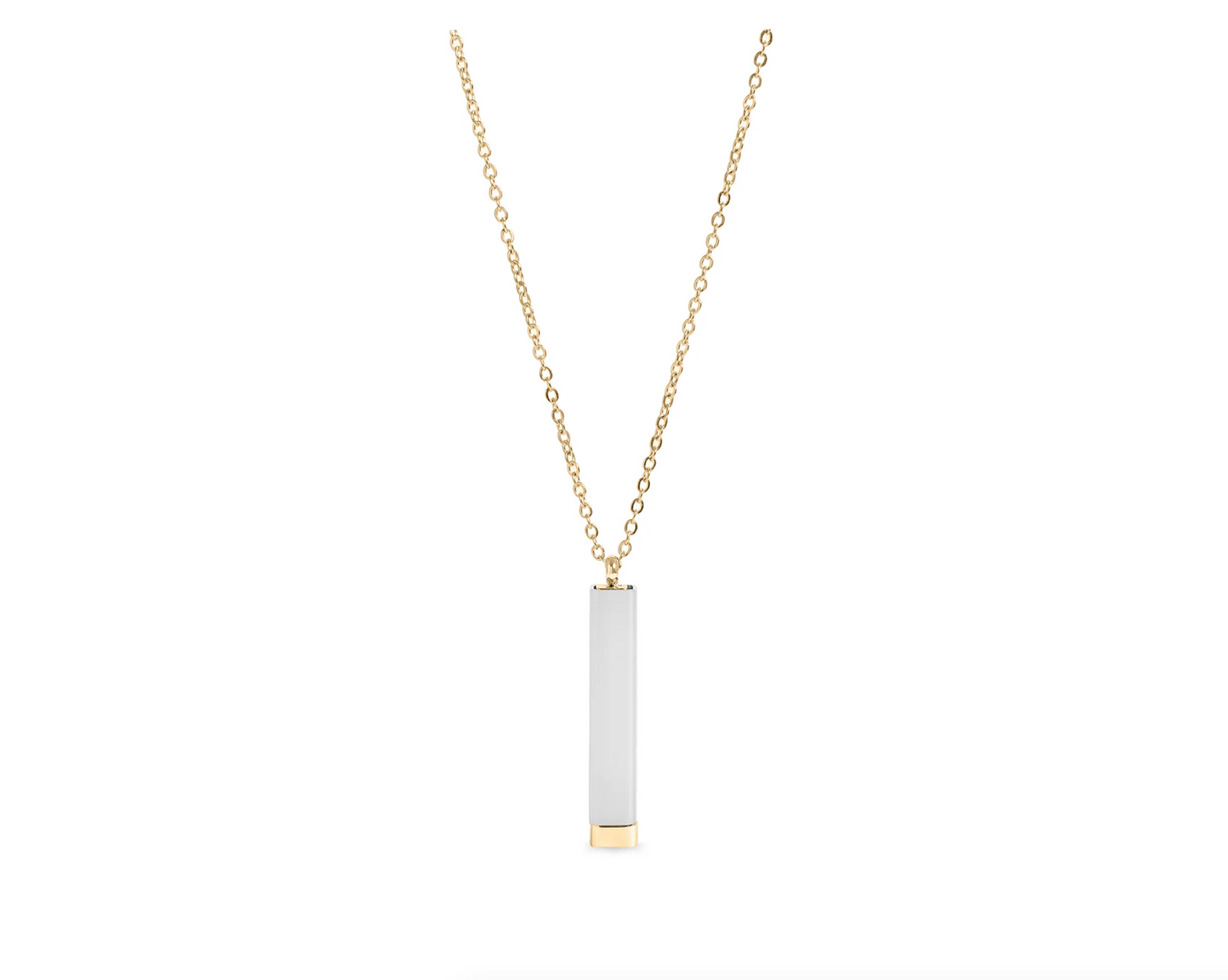 Hidden Message Sliding Blank Bar Necklace- 18K Gold PVD Stainless Steel